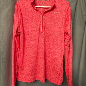 Nike Heathered Redish Orange Quarter-Zip Pullover